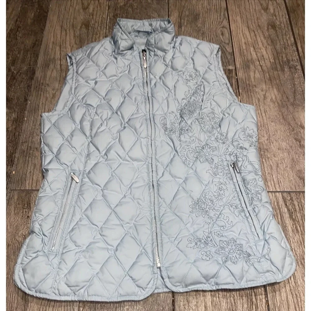 Eddie Bauer Womens Premium Goose Down Puffer‎ Vest Blueish Green SZ XS X-small